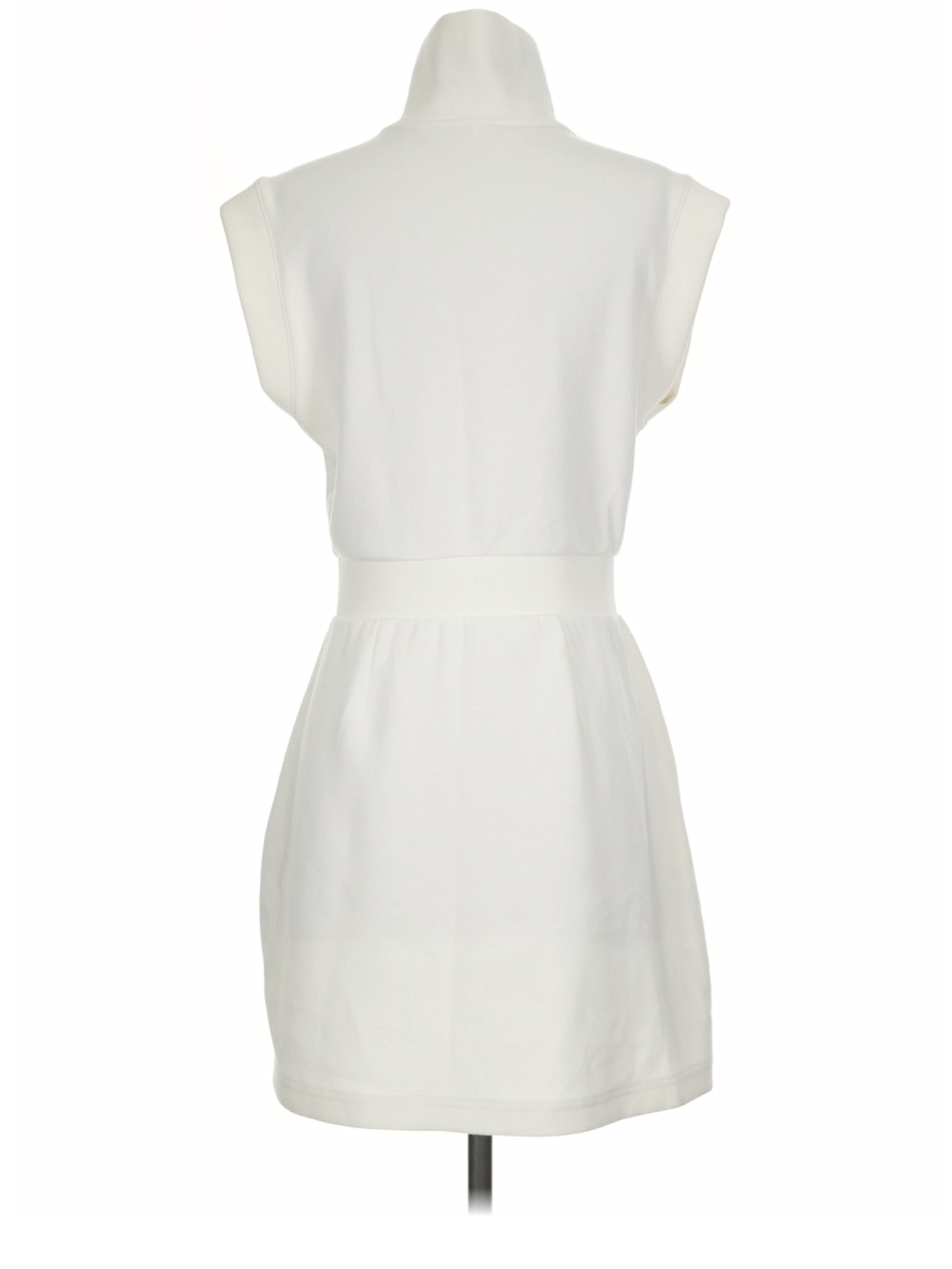 Sleeveless White Zip-Front Dress - Picture 2 of 3
